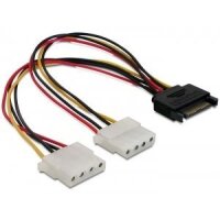 Delock Adapter SATA Strom 15-pin -> 2x 5.25" Strom