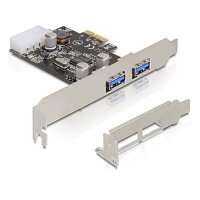 IO Delock PCIe 2 Port USB 3.0 inkl. Low-Profile