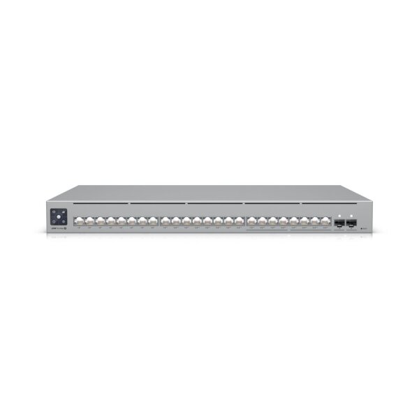 Ubiquiti Switch UniFi 16xRJ45 GBit/8xRJ45 2.5G/2xSFP+ Managed PoE+ 400W Max 19" Rack-Mountable, 1,3" Touchscreen