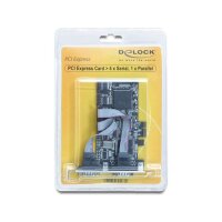 IO Delock PCIe 4x seriell RS-232 + 1x parallel+++