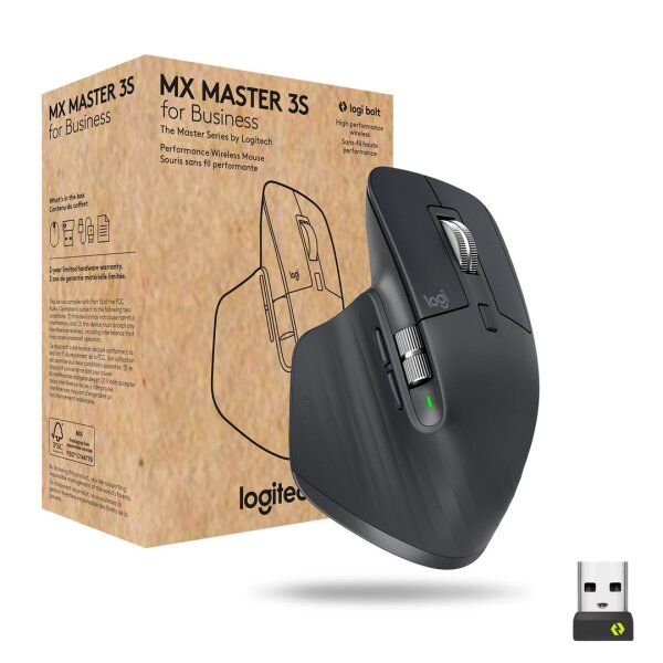 Logitech Mouse MX Master 3S for Business WL BOLT graphite BT 7 Tasten