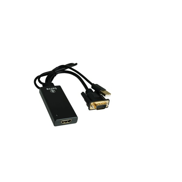 TERRA VGA zu HDMI Adapter mit Audio schwarz/black  USB Typ-A Anschluss