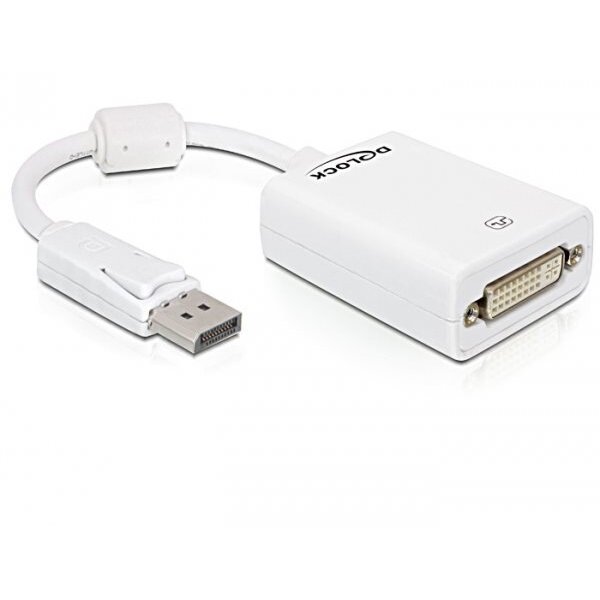 Delock Adapter DisplayPort (DP) auf DVI St/Bu white