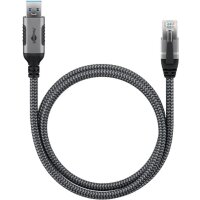 Ethernet-Kabel USB-A 3.0 auf RJ45, 1 m USB-A 3.0 auf RJ45 CAT6 FTP 0100 Adapterkabel 1m