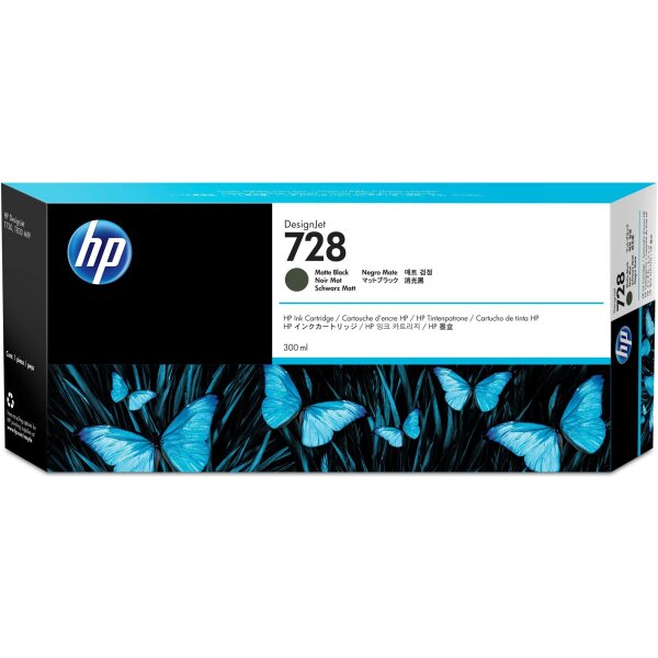 Tinte HP DesignJet T730/T830 Mattschwarz  F9J68A HP 728 Mattschwarz /300ml