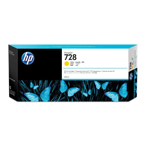 Tinte HP DesignJet T730/T830 Yellow F9K15A HP 728 Yellow /300ml