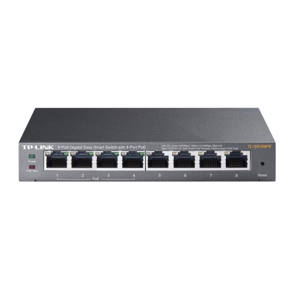 TP-LINK Switch TL-SG108PE 8xGBit (4x PoE+ / 64W) Unmanaged