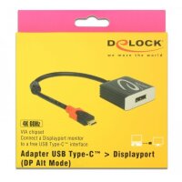 Delock Adapter USB-C =>DP (St/Bu) 15cm schw./black