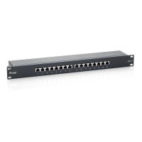 Equip Patchpanel CAT6 16 Port black 19" (1HE)