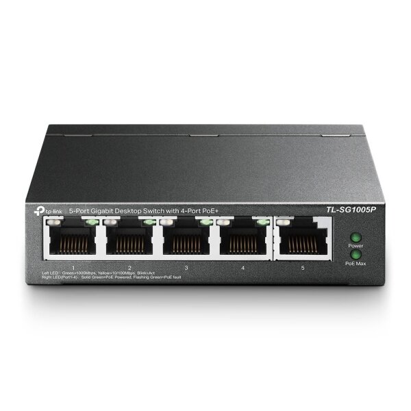 TP-LINK Switch TL-SG1005P 5xGBit (4xPoE / 65W) Unmanaged