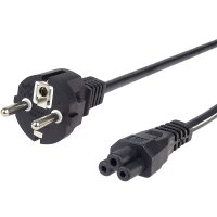 Kabel Netz 3 pol. SchuKo -> Kleeblatt Stecker gerade 0,6m