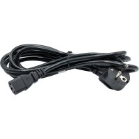 Kabel Netz/Kaltgerätestecker abgewinkelt 3m black