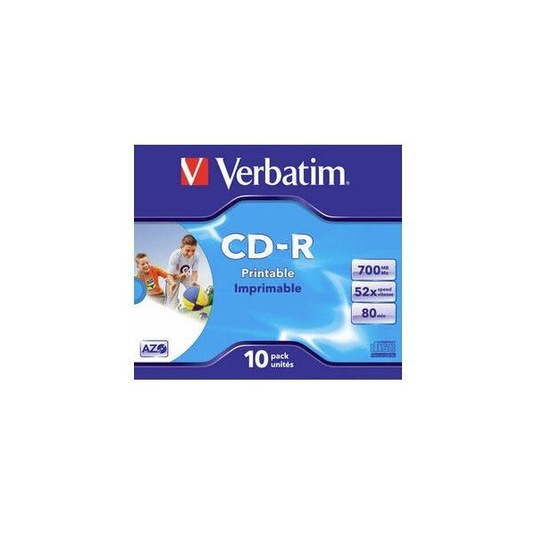 CD ROH Verbatim 700MB/ 52x printable 10er-Jewel