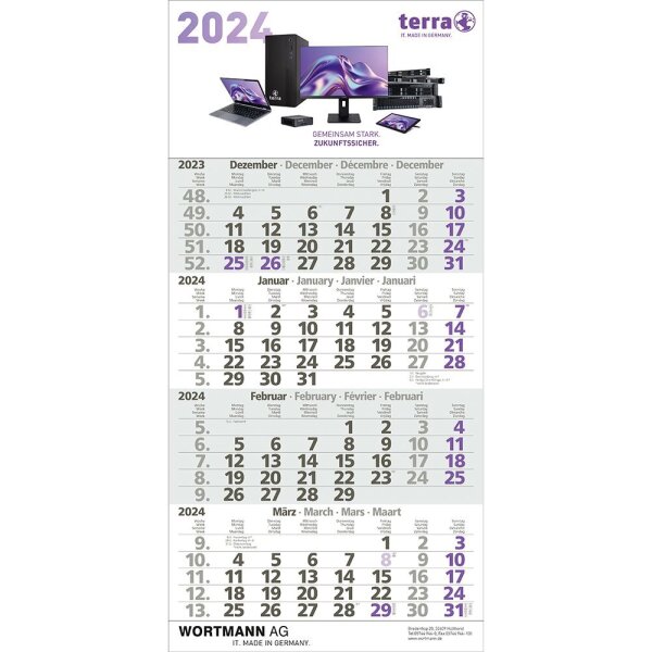 W TERRA 4-Monatskalender 2024 [D,GB,F,NL]