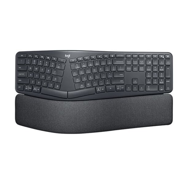 Logitech Keyboard K860 ERGO Split Ergonomic [DE] graphite  mit Handballenauflage