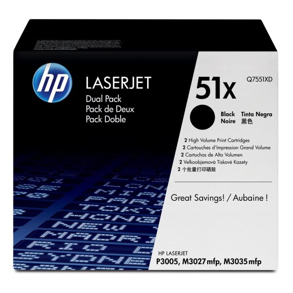 Toner HP LaserJet 3005 Serie 13.0k Q7551XD black