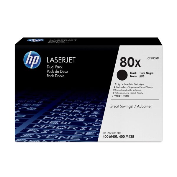 Toner HP LaserJet Pro 400 Serie CF280XD Black