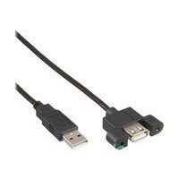 Kabel USB 2.0 Stecker A auf Einbaubuchse A 0,6m black mit...