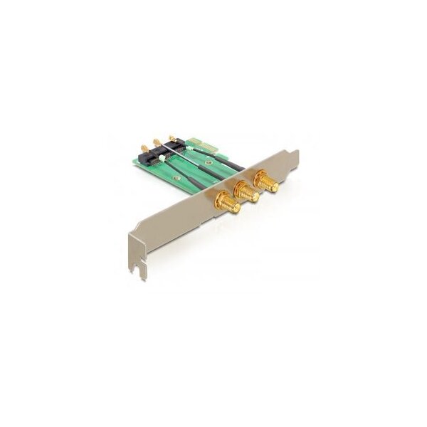 Delock PCI Express Karte > Mini PCIe Slot + 3 RP-SMA Anschlüsse