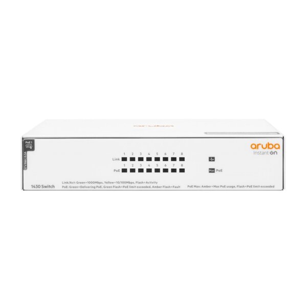 HPE Aruba Switch Instant On 1430 8G PoE 64W (4xPoE) R8R46A