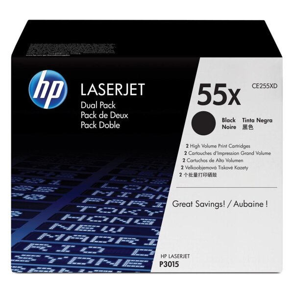 Toner HP LaserJet P3015 Serie CE255XD Black