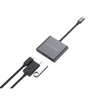 Adapter USB-C =>HDMI, USB 3.0, USB-C PD (St/Bu) 15cm