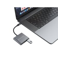 Adapter USB-C =>HDMI, USB 3.0, USB-C PD (St/Bu) 15cm