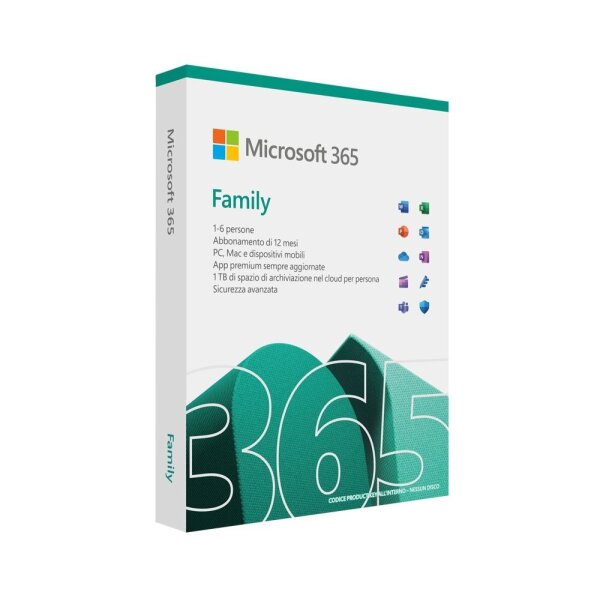 Microsoft 365 Family [IT] 1Y Subscr.P10+++ Formerly Office 365 Home