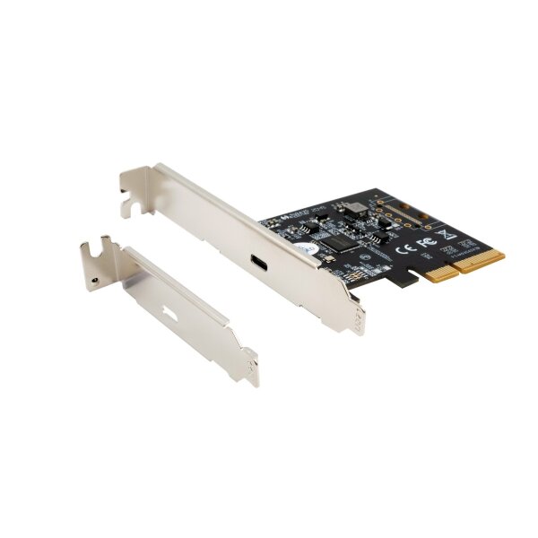 IO Exsys PCIe3.0 x4  1xUSB Type-C 3.2 Gen2x2 (EX-12011) LP inkl. Low-Profile Slotblech