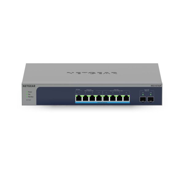 Netgear 10Port Switch 100/1000/10000 MS510TXUP 8-Port Multi-Gb/10G Eth Ultra60 PoE++ Smart Mngd