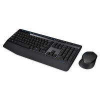 Logitech Desktop MK345 Wireless Comfort [US/EU] black für Rechtshänder, Handballenauflage