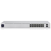 Ubiquiti Switch UniFi 16xRJ45 GBit/2xSFP Managed 8xPoE 42W Gen2 19" Rack-Mountable, Fanless, 1,3" Touchscreen