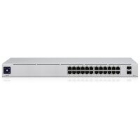 Ubiquiti Switch UniFi 24xRJ45 GBit/2xSFP Managed 16xPoE 95W Gen2 19" Rack-Mountable, Fanless, 1,3" Touchscreen