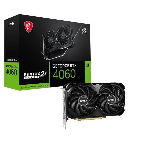 MSI VGA 8GB RTX4060 VENTUS 2X BLACK 8G OC 3xDP/HDMI GeForce RTX 4060 VENTUS 2X BLACK 8G OC