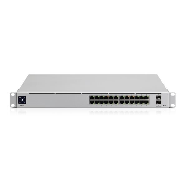 Ubiquiti Switch UniFi 24xRJ45 GBit/2xSFP+ Managed Gen2 19" Rack-Mountable, Fanless, 1,3" Touchscreen