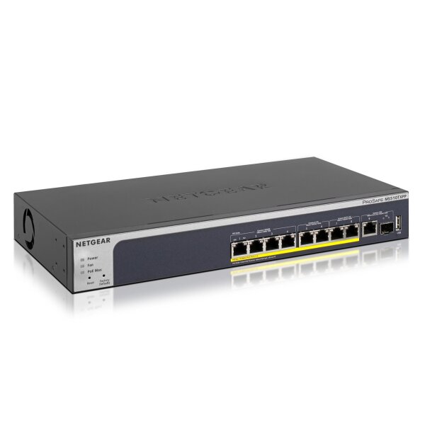 Netgear 10Port Switch 100/1000/10000 MS510TXPP 10-Port Multi-Gb/10G Eth Ultra60 PoE++ Smart Mngd