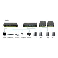 LevelOne KVM-Switch 4 PC VGA+USB+Audio