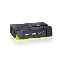 LevelOne KVM-Switch 2 PC VGA+USB+Audio Black E.