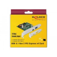 Delock PCIe x4  1x  USB Type-C (USB3.2 Gen2) + 1x USB Type-A (USB3.2 Gen2)